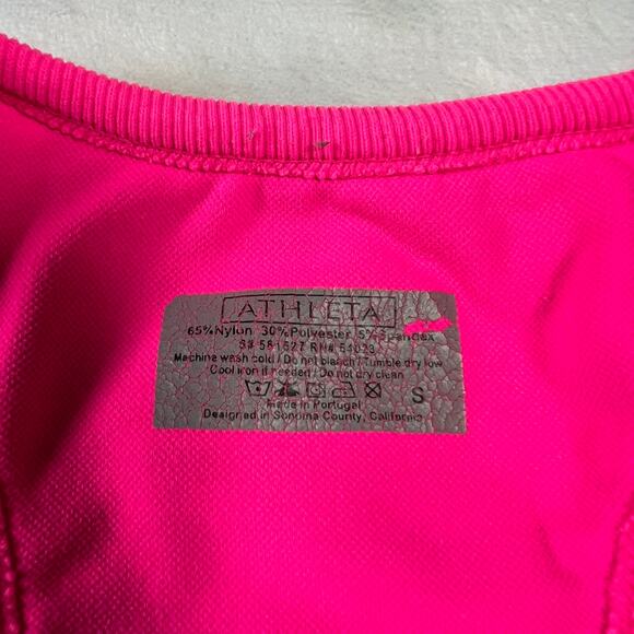 Athleta Scoop Neck Stripe Racerback Tank Top w/ Shelf Bra Size Small Workout Gym - Picture 4 of 8